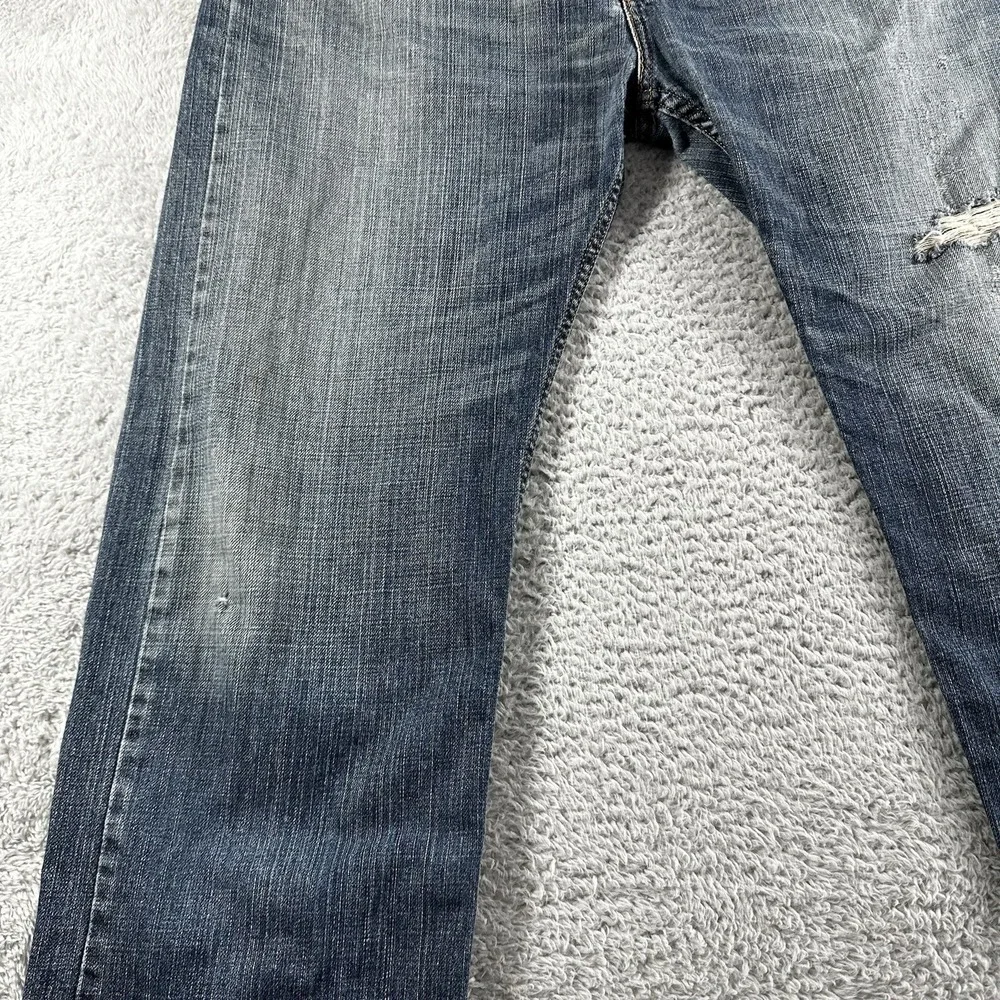 Levis 505 Mens Jeans 38x30 (37x28) Distressed Faded Blue  Regular Straight Y2K